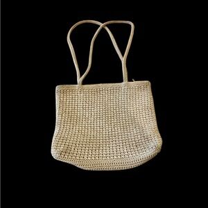 The Sak cream colored crocheted tote